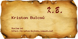 Kriston Bulcsú névjegykártya